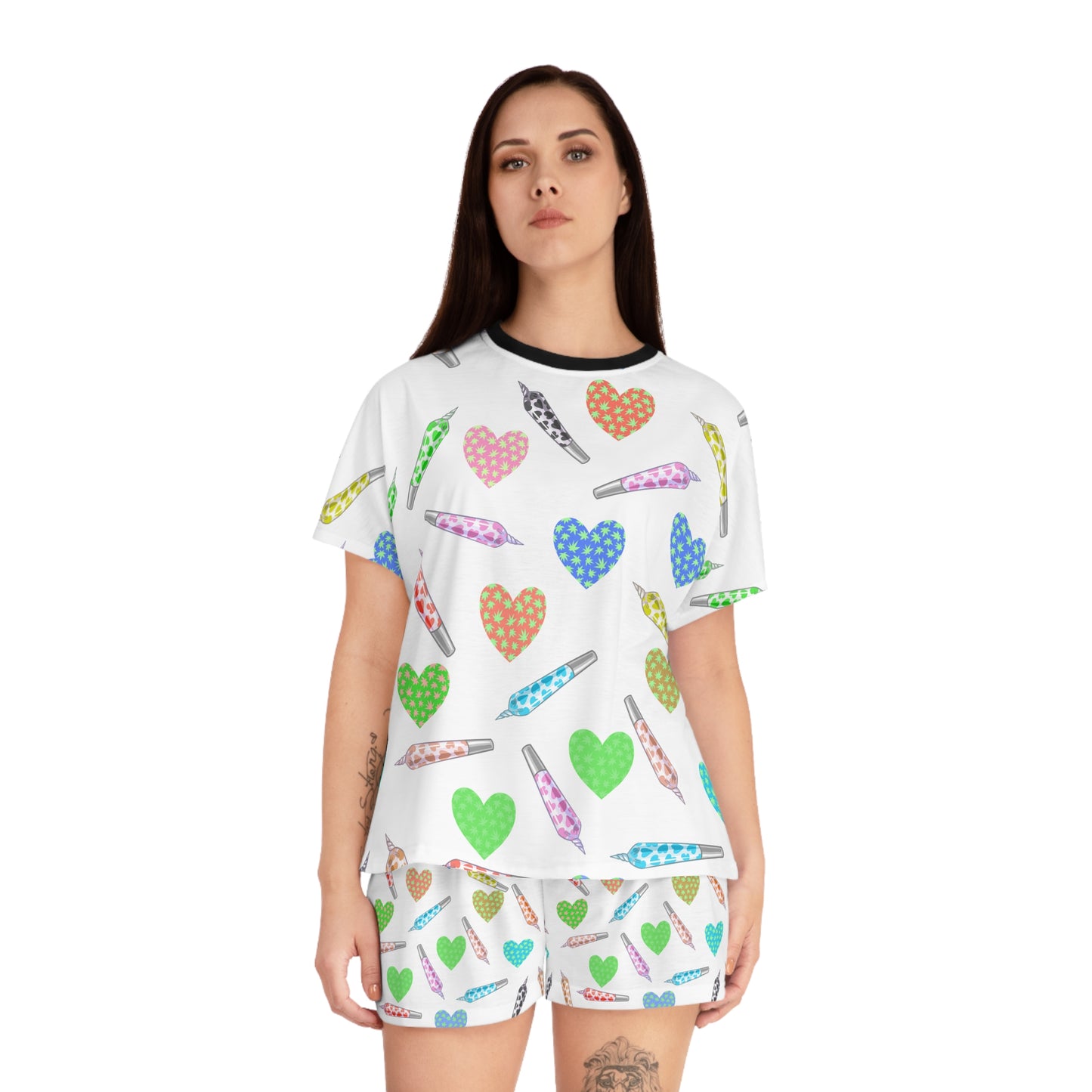 "Joint Love" Women's Short Pajama Set (AOP)