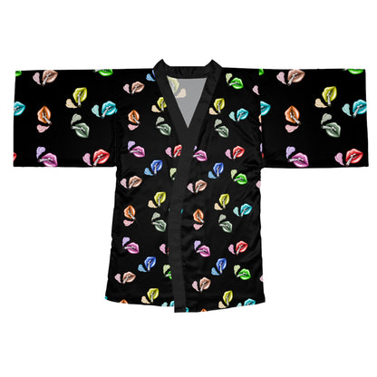 "Lip Loc'D" long sleeve Kimono Robe