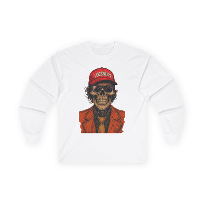 Skull Graphic Tee, Cool Casual Wear, Unisex Long Sleeve Shirt